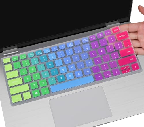 Colorful Keyboard Cover for Dell Latitude 5420 5430 5440 5450 3450 3440 14, Latitude 7440 7430 7420 7410 9420 9430 14, Latitud 7650 7640 16, Dell Latitude 9510 9520 7520 15.6" Laptop -Rainbow - color: Colored