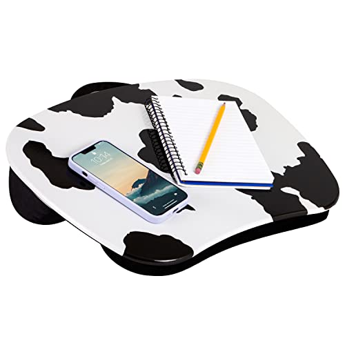 LAPGEAR MyStyle Portable Lap Desk with Cushion - Cow Print - Fits up to 15.6 Inch Laptops - Style No. 45338 - color: Cow Print