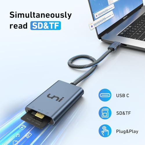 uni USB-C SD 4.0 Card Reader, UHS-II SD Card Adapter, High Speed Memory Card Reader for Micro SD, SD, SDXC, SDHC, RS-MMC, SD Card Reader Type-C Compatible with MacBook Pro/Air, Laptop, Tablet, etc