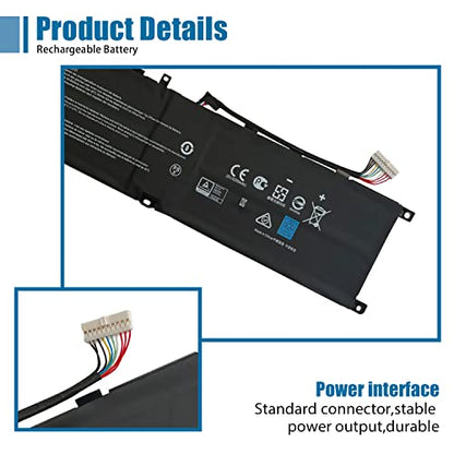 BTY-M6M Laptop Battery Replacement for MSI Creator 15 A10SD A10SDT A10SE A10SET A10SEV A10SF A10SFT A10SGS 10TLT 10TM 10TMT 11UK 11UM 11UMT, WE76 11UK 11UM Series 4ICP8/35/142. - size: 13.17*3.21*0.32 inch BTY-M6M