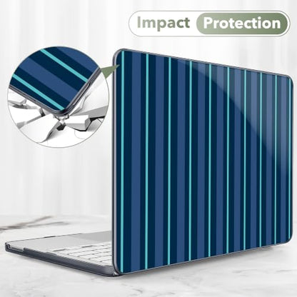 Compatible with MacBook Neo 13 inch (2026 Release A3404) (A18 Pro) with Liquid Retina Display, Printed Slim Protective Case with Screen Protector & Keybaord Cover, Deep Bleu Lines - color: Deep Bleu lines
