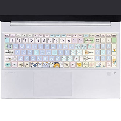 Silicone Keyboard Cover for 15.6 HP Laptop 15-fc 15-fd 15t-fd 15z-fc/HP Pavilion 15-eg 15t-eg 15-eh 15-er, 17z-ca 17-cn 17-cp 17z-cp Model Series,Cute Cat - color: Cute Cat