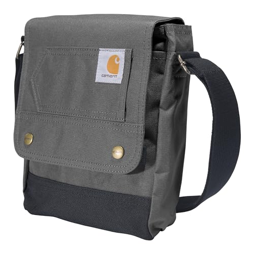 Carhartt Crossbody Snap Bag, Durable, Adjustable Shoulder Bag with Flap Over Snap Closure - color: Gravel