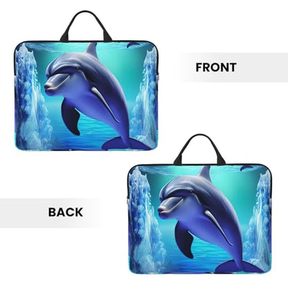 14 Inch Laptop Sleeve Case Waterproof Lightweight Laptop Case BagsDolphin Travel Laptop Bag With Handle For Women Men