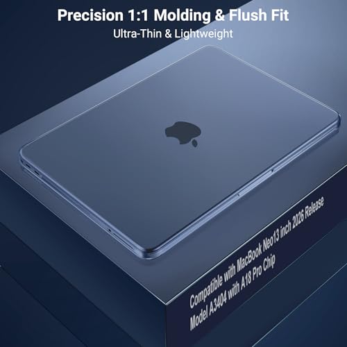 MOSISO Compatible with MacBook Neo Case 13 inch 2026 A3404 A18 Pro Chip | Scratch-Resistant Ultra-thin Protective Hard Shell Case Cover, Indigo - color: Indigo