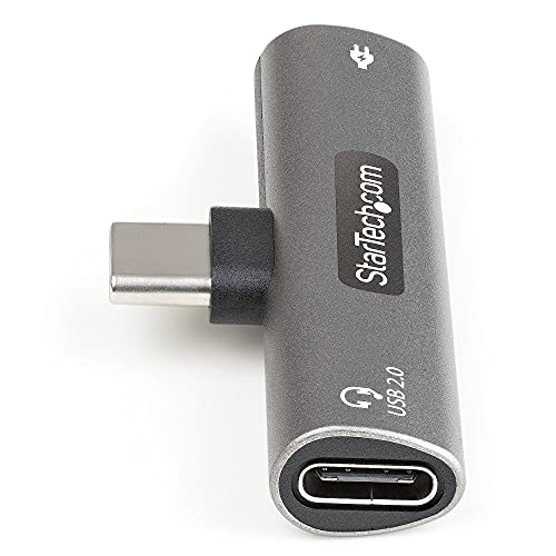 StarTech USB-C Audio & Charge Adapter, Phone (CDP2CAPDM) | USB-C Audio Adapter with USB-C Audio Headphone/Headset Port and 60W USB-C Power Delivery Pass-through Charger - style: USB C Audio + 60W Charge