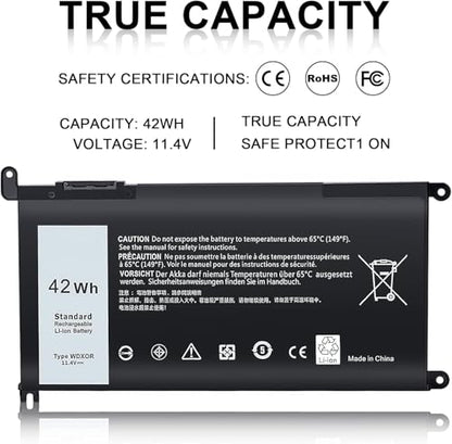 TSKYBEAR WDX0R Laptop Battery Compatible with Dell Inspiron 15 5000 5567 5570 5565 5568 5578 7000 7560 7570 7573 7569 7579 13 5368 5378 7378 17 5765 5767 5770 Series Notebook Battery 3CRH3 T2JX4 - size: WDX0R