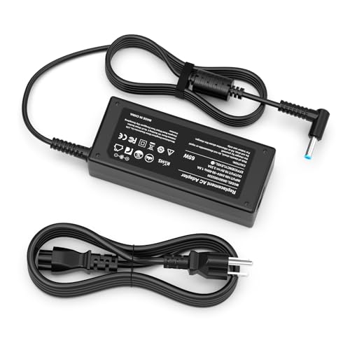 65W 19.5V Laptop Charger for HP 15 Series 4.5mm Blue Tip 8.8ft Cord | 65W 19.5V, 4.5x3.0mm blue tip. Fits HP 15 series (15-dy/dw). 8.8ft cord with nylon reinforced joints. NOT for HP 14/17.