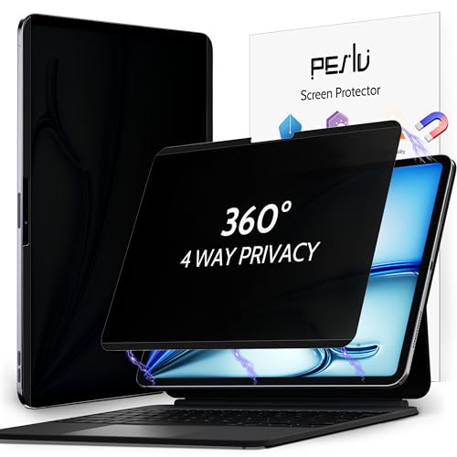 Peslv 4-Way Magnetic Privacy Screen for iPad Air 11 Inch (2024-2026, M2 M3 M4), Removable 360 Spy Private Filter, Anti Blue Light Glare Bubble-Free Easy Install Black Security Protector - size: iPad Air 11" 2024-2026 B