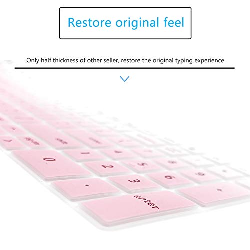 Keyboard Cover for 2021 2020 15.6" Dell Inspiron 15 5000 5501 5502 5505 5508 5584 5593 5593 5598, Dell Inspiron 15 7000 7501 7506 7590 7591 7706, Dell Vostro 15 7590 7591 7500 US Keyboard Skin-GPINK - color: GradualPink