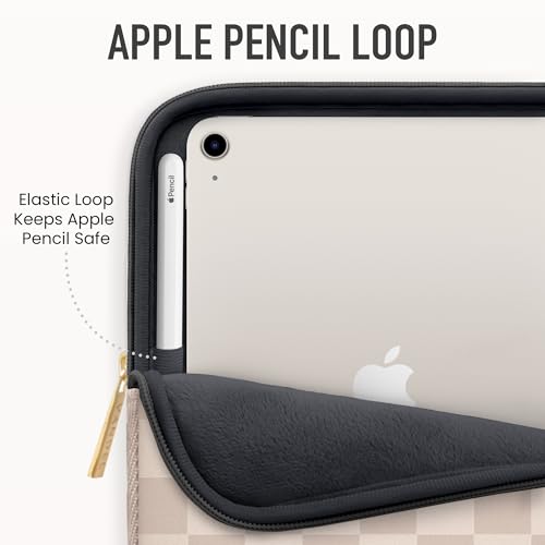 Vandel 9-11 Inch Tablet Sleeve, iPad Sleeve 11 inch Travel Pouch, Fits iPad Pro 11 Inch M4/ 10th Generation 10.9, 9/8th Gen 10.2/ Air 11" 5/4/3 10.9"/10.5", Pro 11 M2, Tab S8/S9 - color: a. Neutral Checker, size: 9-11 Inch Tablet