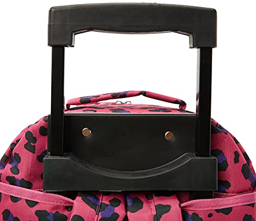 Rockland Double Handle 17" Rolling Backpack, Magenta Leopard - color: Magenta Leopard, size: One Size