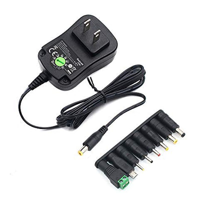 12W Universal AC Adapter Kit DC 3V-12V 1A DC Power Supply Charger Cord | Basicvolt Multi-volts Adjustable 3V 4.5V 5V 6V 7.5V 9V 12V Power Adapter, for LED Strip Light CCTV Camera Speaker Router - size: 12W 3-12V