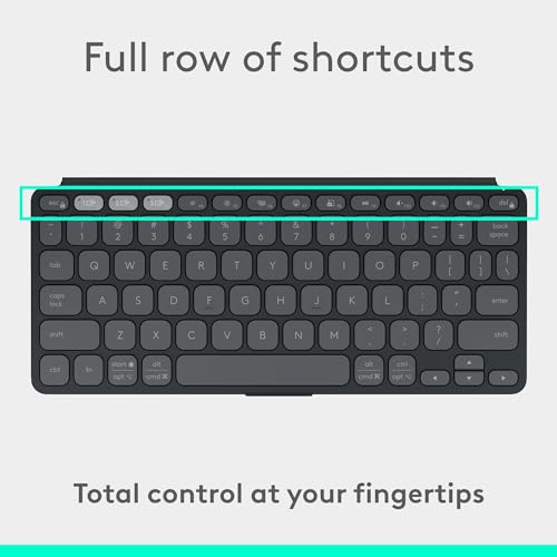 Logitech Keys-to-GO 2 Bluetooth Tablet Keyboard - Graphite | Portable Bluetooth tablet, built-in cover, slim & compact, for Windows, Android, Linux, iPad, iPhone, Mac, Apple TV - color: Graphite, style: Keys-To-Go 2