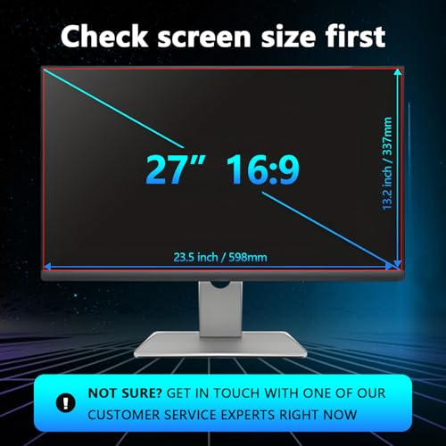 【5 Pack】 27-Inch Computer Privacy Screen Filter for 16:9 Widescreen Monitors–Anti-Spy,Anti-Glare,Anti-Scratch Screen Protector for Dell,Samsung,LG,HP,Acer,AOC & More-Easy Installation - color: [5 Pack], size: 27''Computer Privacy Screen(16:9)