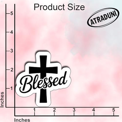 (3Pcs) Blessed Stickers Christian Inspirational Bible Verse Quote Religious Scripture Prayer Gifts Waterproof Vinyl Decal for Kindle Water Bottle Bumper Car Hard Hat Phone Laptop Size 3" - color: Blessed