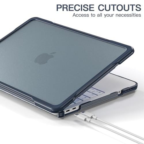 Batianda Ultimate Rugged Case for MacBook Neo 13 Inch 2026, Indigo | Fits Model A3404, Shock-Absorbing TPU Bumper, Carbon Fiber Side Texture, Matte Rugged Shockproof Hybrid Protective Shell - color: Indigo