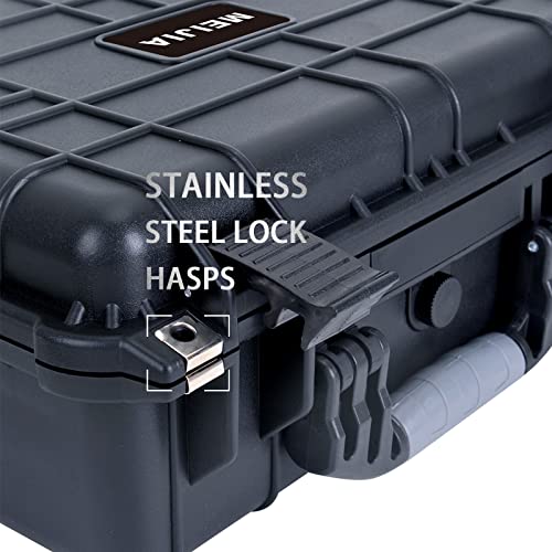 MEIJIA All Weather IP67 Waterproof Hard Camera Case,Hard Protective Case,Hard Case with Customizable Foam,Fit Use of Drones,Camera,Equipments,Pistols(Black,15.98x12.99x6.85inches) - color: Black, size: 15.98x12.99x6.85inches