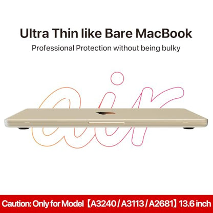 Soonjet Invisible Armor for MacBook Air 13 inch Case M5 M4 M3 M2 2026-2022 | 100% Color Match, Starlight Clear Matte, Protective Hard Shell Laptop Cover, Ultra Thin & Light, Anti Fingerprint & Scratch - color: Starlight Clear