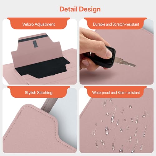 13-14 Inch Protective Laptop Sleeve Case with Stand, for MacBook Pro 14'' M5~M1, Pro/Max(2026-2021), MacBook Air 13.6'' M5-M2, (2026-2022), iPad Air/Pro Surface, PU Leather Laptop Case (13"-14" Pink) - color: Pink, size: 13-14 Inch