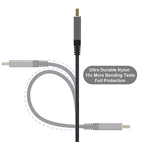 DisplayPort Cable 1.2 6.6ft, High Speed DisplayPort to DisplayPort Cable Nylon Braided, Supports 4K@60Hz and 2K@144Hz for Laptop PC Projector TV etc- Gaming Monitor Cable- Dark Grey