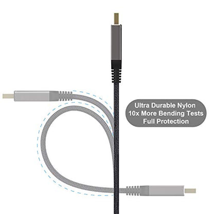 DisplayPort Cable 1.2 6.6ft, High Speed DisplayPort to DisplayPort Cable Nylon Braided, Supports 4K@60Hz and 2K@144Hz for Laptop PC Projector TV etc- Gaming Monitor Cable- Dark Grey