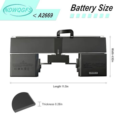 A2669 A2681 Replacement Battery for MacBook Air 13" M2 2022 Compatible with MLY33LL/A MLY43LL/A MLY13LL/A MLY23LL/A MLXX3LL/A MLXW3LL/A MLXY3LL/A MLY03LL/A Part 661-26150 Battery