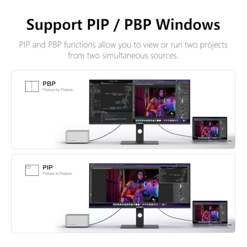 INNOCN 34" 5K 5120 x 2160P Wide Monitor for Laptop/MacBook/Mini PC, Screen Split PIP/PBP, 21:9, 120Hz, HDR400, HDMI 2.1, DP, FreeSync, USB-C, DeltaE＜2, Speakers, Height Adjustable, Black - 34C1U - size: 34 Inch