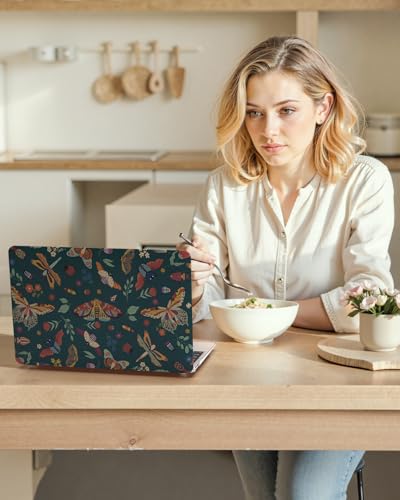 iCasso Compatible with MacBook Air 13 inch Case 2020-2018 Release A2337 M1 A2179 A1932, Slim Anti-Scratch Protective Plastic Hard Shell Case+Keyboard Cover for Mac Air 13.3-Green Butterfly - color: B-Green Butterfly