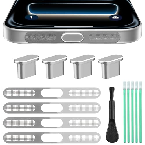 USB C Dust Plug Port Cover, Speaker Protection Cover for iPhone 17/17 Pro | Aluminum Type C Charging Port Cover, Phone Accessories Compatible with iPhone 17 and 17 Pro , Silver - color: Silver, size: for iPhone 17/ 17 Pro