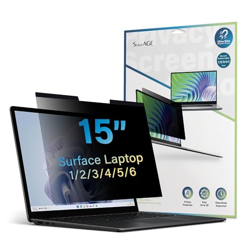 SenseAGE Magnetic Privacy Screen Protector for Surface Laptop 15 inch (6/5/4/3/2/1), Removable Anti-Glare Blue Light Filter, Compatible with Surface Laptop 15" - size: Surface Laptop 15" (6/5/4/3/2/1)
