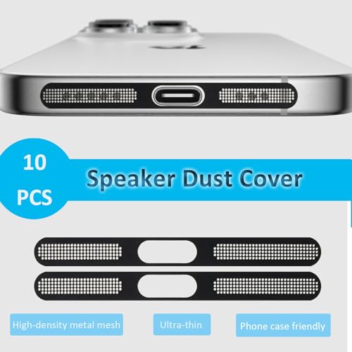 USB-C Anti-Dust Plug Set with Speaker Dust Cover, 10 Pack Charging Port Protectors, Compatible with iPhone 17, 16, 15 Series
