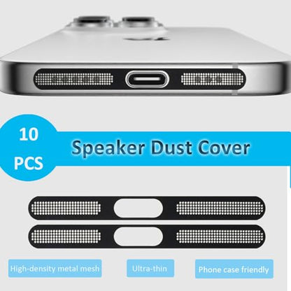 USB-C Anti-Dust Plug Set with Speaker Dust Cover, 10 Pack Charging Port Protectors, Compatible with iPhone 17, 16, 15 Series