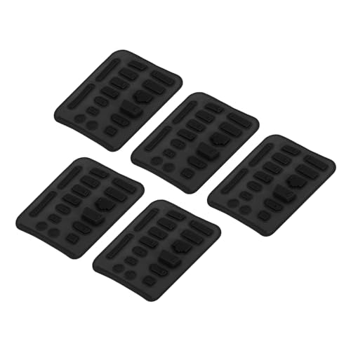80pcs USB Port Plugs Covers Caps Silicone Anti Dust Protector for Type C/USB C, USB Female Plug, RJ45, SD Card, Headphone Ports, Black(16pcs/Set)