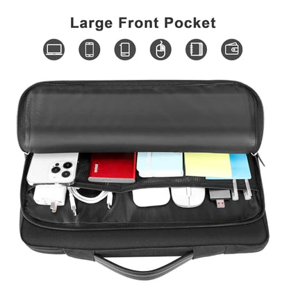 15.6 Inch Laptop Sleeve Carrying Case with Large Accessory Pocket | Protective Laptop bag for 15-15.6 inch Dell, acer, HP, Lenovo, ASUS Notebook Ultrabook, Water Resistant for Travel, Black