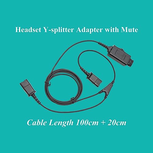 Y-Splitter Adapter Y-Training Cable with Mic Switch Compatible with Plantronics QD Headset for Training Purposes - size: Toggle switch + plantronics-qd