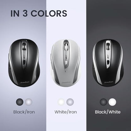 Perixx PERIMICE-721IB Wireless Ergonomic Mouse - 5 Button Optical Design - Silent Clicks - Compatible for Desktop and Laptop PC - Wireless 2.4 GHz - Iron Black