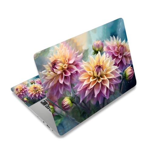 12 12.1 13 13.3 14 15 15.4 15.6 in Skin Laptop Sticker Decal, Netbook Skins for Notebook PC, Universal Vinyl Laptop Decor Cover for Women, Waterproof Art Protector Easy to Apply I Dahlia Flowers - color: Dahlia Flowers