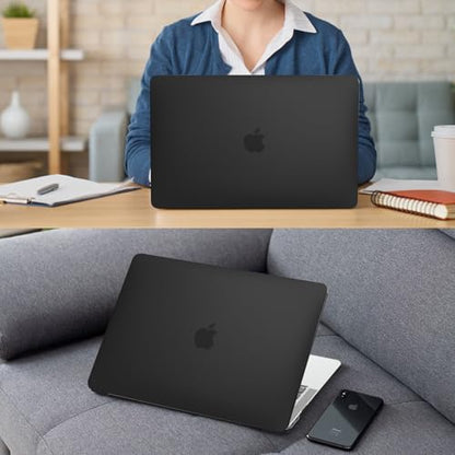 Fintie Case for MacBook Air 13 Inch A2337/A2179/A1932, Frost Black | Air 13.3'', 2018-2022, M1, Snap-On Shell Cover, Full Port Access, Easy On/Off, Lightweight - color: Frost Black