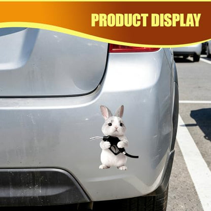 Animal Car Fuel Tank Sticker Decal, Funny Vinyl Automotive Fuel Lid Sticker, Self-Adhesive Water-Resistant Vehicle Exterior Body Decal Decoration for Cars, Trucks, SUVs, Laptops(Rabbit) - size: Rabbit