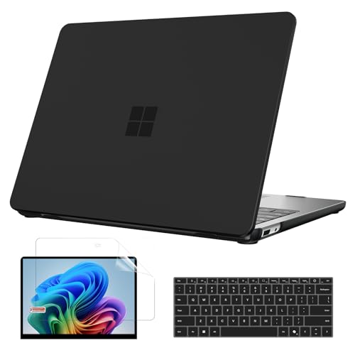 B BELK Case for Microsoft Surface Laptop 13 inch Touchscreen Copilot+ PC 2025 Model: 2095, Plastic Hard Shell Case + Keyboard Cover + Screen Protector for 13'' Microsoft Surface, Black - color: Black