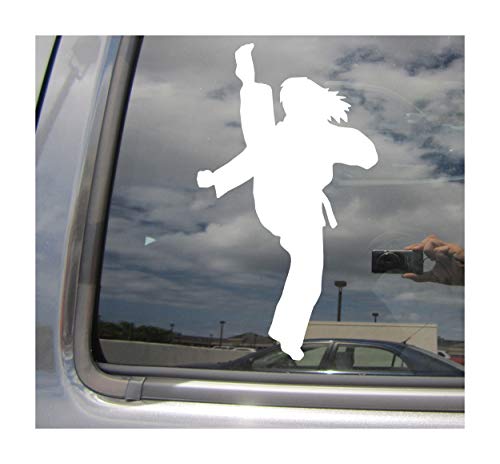 Karate Girl Kick - Female Martial Arts Tae Kwon Do - Cars Trucks Moped Helmet Hard Hat Auto Automotive Craft Laptop Vinyl Decal Store Window Wall Sticker 04062