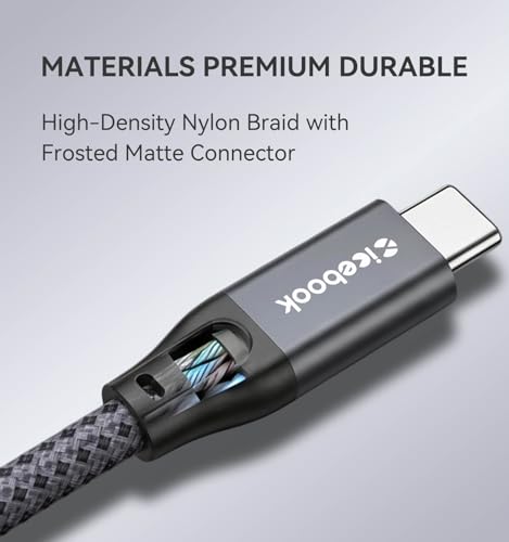 6FT USB C to USB C 3.2 Gen 2 X 2 Video Cable for Monitor, 240 Watt Fast Charging Cable, 20Gbps High Speed Data Transfer Cable, 4k@60Hz Full Function Display Cable for iPhone 17, Laptop, SSD, Hub, eGPU - color: 6FT