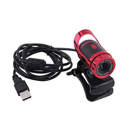 HD Webcam 1080P with Built-in Microphone 10-Meter Voice Pickup, 360° Rotation & 30° Tilt Adjustable Stand, for Video Conferencing Online Learning Streaming Gaming Remote Work - color: Red