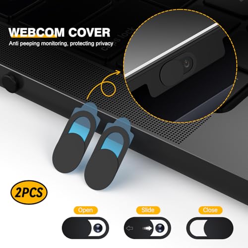 DAMMOMKO MacBook Pro M5 Accessories - 14PCS Dust Plugs for 2026-2021 MacBook Pro 14 & 16 inch M5 M4 M3 M2 M1 Pro/Max, Silicone Plug Cover Caps Accessory & 2PCS Webcam Cover Slide