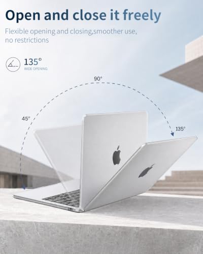 Matte Clear Laptop Cover for MacBook Air 13 inch Case 2026-2022 | 13.6-in Mac M5 M4 M3 M2 Chip Model A3449 A3240 A3113 A2681, Ultra Thin Hard Shell Protect From Scratches, Frosted Transparent - color: Matte Transparent, size: MacBook Air 13.6"