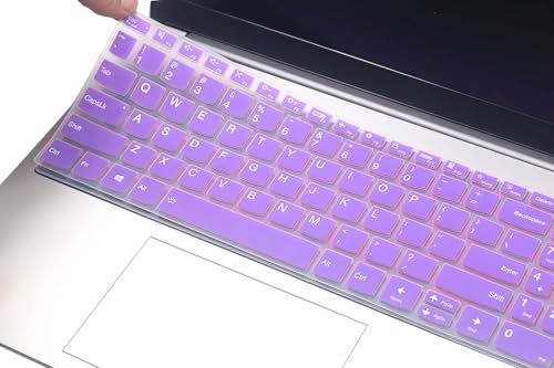 Silicone Keyboard Skin Cover Compatible with Lenovo V15 G5 G4 G3 G2, IdeaPad 1 1i 15.6 15IJL7 15ADA07 15IAU7 15ALC7, IdeaPad 3i 15ITL6 2023, IdeaPad Slim 5 16, IdeaPad Flex 5 5i 16" (Purple) - color: Purple