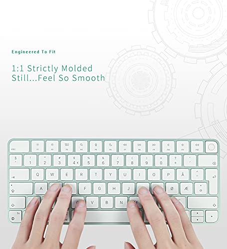 Keyboard Cover for New M4 iMac Magic Keyboard(Europe Layout, 7 Shape Enter Key) Model A3118/A2449, Touch ID Version w/o Numeric Key - Ultra Thin, Protective and Clear Protector Skin - color: A3118/A2449 (7 Shape Enter Key EU Layout)
