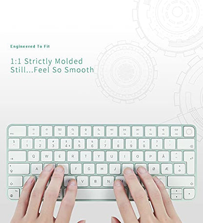 Keyboard Cover for New M4 iMac Magic Keyboard(Europe Layout, 7 Shape Enter Key) Model A3118/A2449, Touch ID Version w/o Numeric Key - Ultra Thin, Protective and Clear Protector Skin - color: A3118/A2449 (7 Shape Enter Key EU Layout)