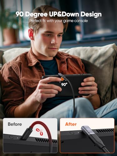 CableCreation 90 Degree USB C Adapter 2 Pack, USB C Adapter 40Gbps 240W | Right Angle Male to Female Compatible with Steam Deck, ROG Ally, Switch, Notebook, PC, Tablet, Phone and More, UP Angle - size: 2PCS, style: Up Angle